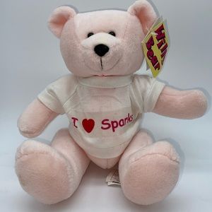 I Love Sparks Willy Bear Pink Plush Stuffed Animal Creature Comforts